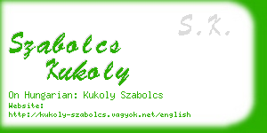 szabolcs kukoly business card